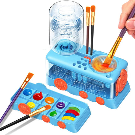 New Paint Brush Cleaner With Drain Button Automatic Water Circulation Paint Brush Cleaning Machine Cleaning Bucket Art Tools