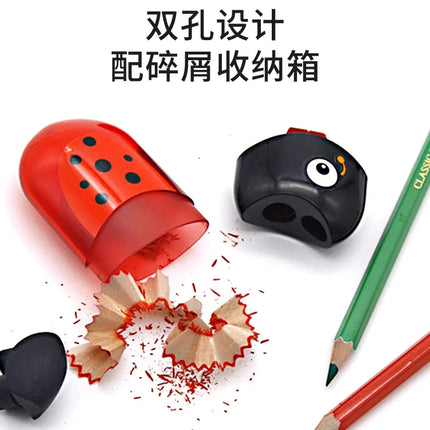 1Pc Faber Castell Double Hole Pencil Sharpener with Eraser Ladybug / Fish / Eagle Cute Stationery Back To School