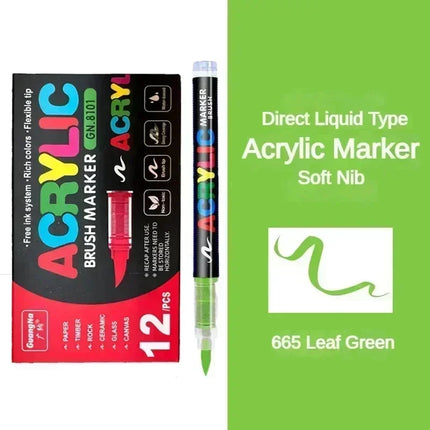 12/24/36/48/72/120 PCS GuangNa Acrylic Color Soft Head Markers Painted Graffiti Christmas Gfit Marker Set Festival Art Supply