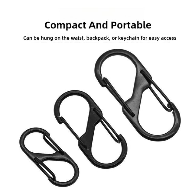 1~10PC Slock Buckles, Metal Double Headed Keychains, Octagonal Buckles, Spring Clips, Camping and Hiking Accessories