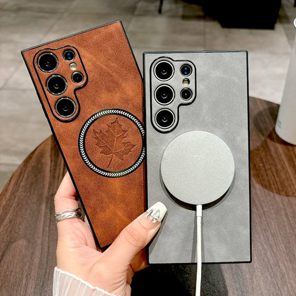 Retro Leather Case For Samsung Galaxy S25 S24 S23 S22 S21 Note 20 Ultra FE Note20 S 25 24 23 S24FE For Magsafe Magnetic Cover