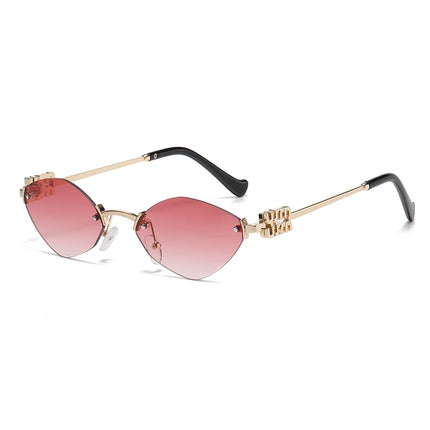 New Fashionable Men Borderless Diamond Shaped Sunglasses High-End Metal Neutral Style Street Sunglasses Uv400