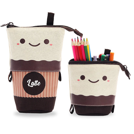Standing Pencil Case, Telescopic Pencil Holder, Kawaii Stand Up Pencil Case,Spacious Pencil Pouch Portable Pencil Bag for School