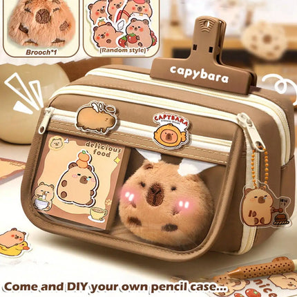 1Pc Large Capacity Pencil Case Flip Cover Stationery Pencil Bag Simple Stationery Storage bag School Office Supplies Stationery