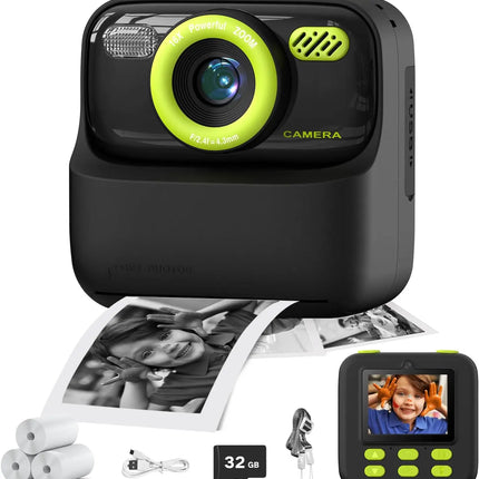 AMORUS Kids Camera Instant 1080P HD Dual Lens Selfie Digital Camera for Girls Boys Christmas Birthday Gifts Toys With 32G Print