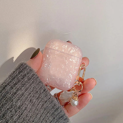 Dreamy Pearl Shell Soft Case with Keychain For AirPods 4 Airpods 3 2 1 pro 2 Wireless Earphone Accessories Headphone Box Cover