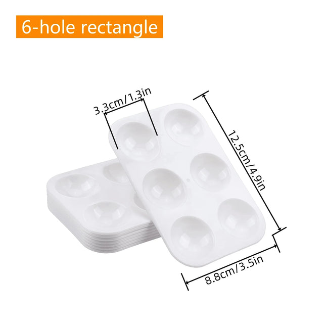 8pcs White Plastic Paint Tray Palettes, Watercolor Palette Painting Tray For Painting Party, DIY Craft And Art Painting