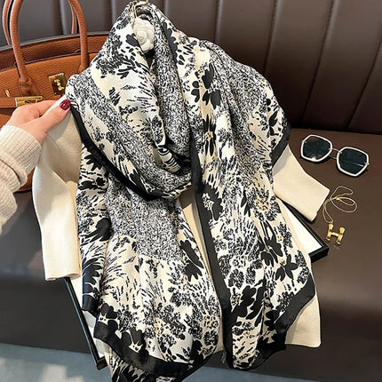 Spring Scarf Women's Luxury Design Polyester Material Smooth Scarf Soft Shawl Beach Scarf
