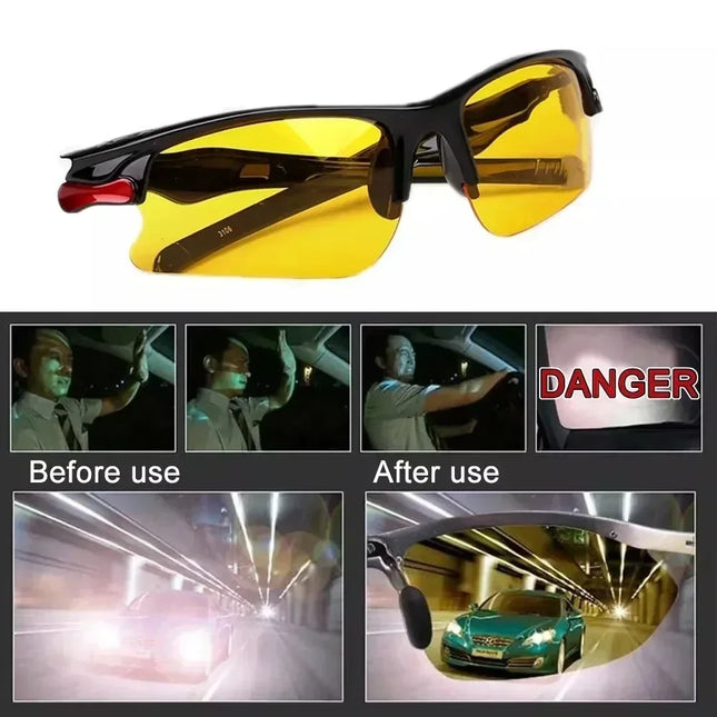New Day and Night Car Vision Driver Glasses Anti Glare Night Vision Driver Goggles Night Driving Enhanced Light Glasses Eyewear
