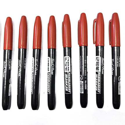 6 PCS Permanent Marker Pen Manga Drawing Markers Black Blue Red Waterproof Ink Sketch Pens Stationery Art School Supplies