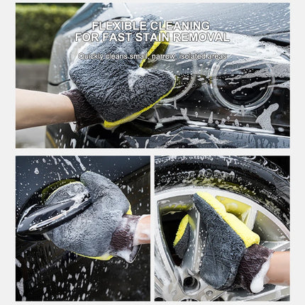 SEAMETAL Car Wash Glove Double-Faced Coral Fleece Auto Cleaning Mitt Gloves Car Window Door Glass Paint Cleaner Care Products