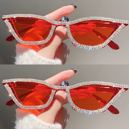 1PC Rhinestone Sunglasses Party Glasses Cat eye Sunglasses Cat eye Glasses Eyewear for Women Men Bar sunglasses