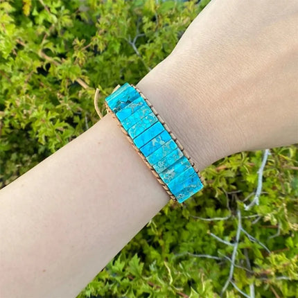Bohemian 7 Chakra Stone Bracelet For Women Colorful Emperor Stone Braided Rope Woven Wrist Bangle Men Fashion Jewelry Gift