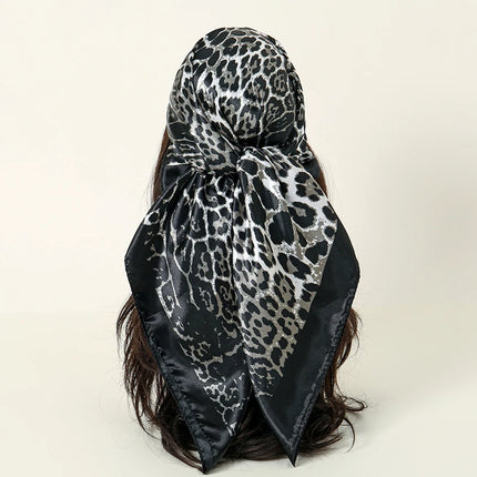 Handkerchiefs Hair Silk Scarf 90*90cm Print Satin Big Square Silk Scarves Shawls for Women Luxury Brand Designer Hijab Headband