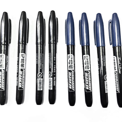 6 PCS Permanent Marker Pen Manga Drawing Markers Black Blue Red Waterproof Ink Sketch Pens Stationery Art School Supplies