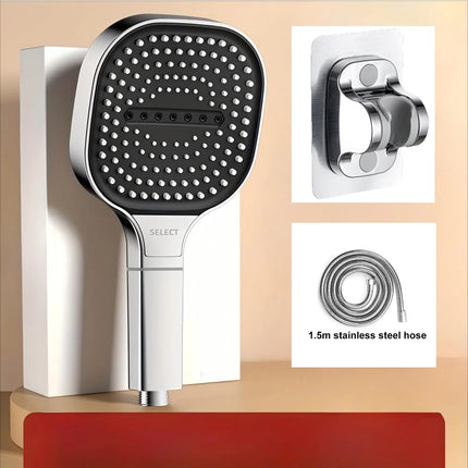 13cm Large Panel 3 Modes Handheld Shower Head High Pressure Water Saving Anti Fall Massage Bathroom Showerhead with Filter