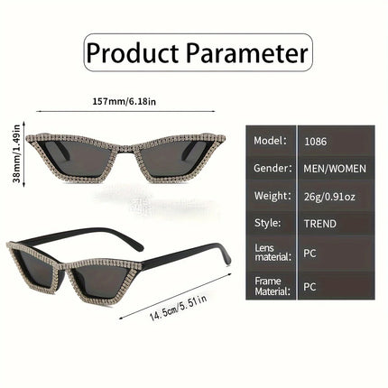 1PC Rhinestone Sunglasses Party Glasses Cat eye Sunglasses Cat eye Glasses Eyewear for Women Men Bar sunglasses