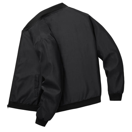 2024 Spring and Autumn New Baseball Collar Short Loose Solid Color Jacket Men's Business Casual Thin Coat Trend