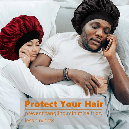 3PCS/LOT Men Silky Durag Long Tail Pirate Hat Headband Turban Dome Wave Cap Unisex Wig Cap Elastic Band Satin Bonnet