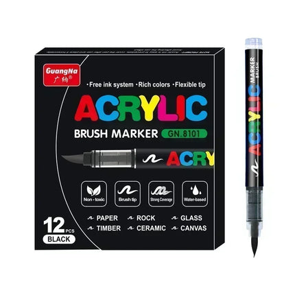 12/24/36/48/72/120 PCS GuangNa Acrylic Color Soft Head Markers Painted Graffiti Christmas Gfit Marker Set Festival Art Supply