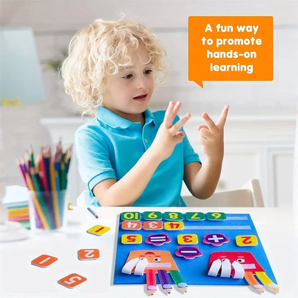 Felt Learning Board Children Toys Educational DIY Toy Addition Subtraction Finger Arithmetic Teaching Enlightenment Board
