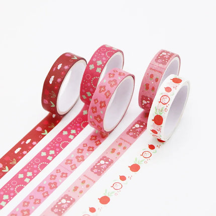 5 PCS Kawaii Washi Tapes Set Scrapbooking Stickers Supplies Japanese Cute korean stationery Journaling Aesthetic Masking tape