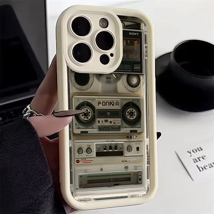 Retro Magnetic Radio Tape Cassette Phone Case For iPhone 16 15 14 13 12 11 Pro Max XS Max XR X 7 8 Plus SE2022 Shockproof Fundas