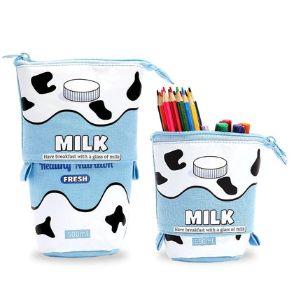 Standing Pencil Case, Telescopic Pencil Holder, Kawaii Stand Up Pencil Case,Spacious Pencil Pouch Portable Pencil Bag for School