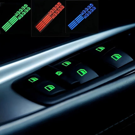 18Pcs/set Car Function Button Switch Button Fluorescent Stickers Waterproof Wear-resistant Car Interior Decoration Stickers