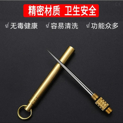 Outdoor Pocket Toothpick Titanium EDC Portable Mini Toothpick Fruit Fork Camping Tool Toothpick Tube Is More Durable Than Floss