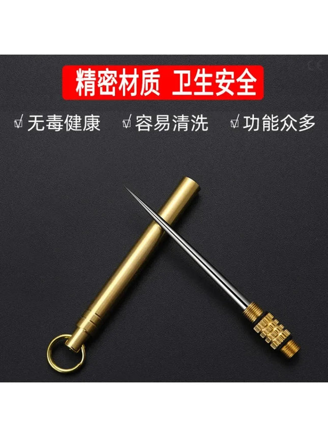 Outdoor Pocket Toothpick Titanium EDC Portable Mini Toothpick Fruit Fork Camping Tool Toothpick Tube Is More Durable Than Floss
