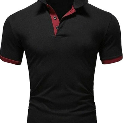 Men's Solid Color Short Sleeve T-Shirt Collar Polo Comfortable Breathable Fashion Basic Fit for Spring/Summer