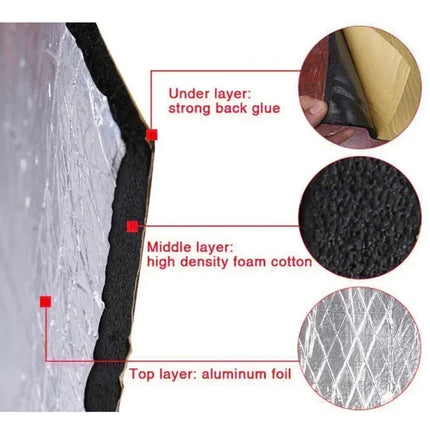 2000*500mm 5/10mm Car Soundproof Mat Proofing Deadener Heat Noise Insulation Deadening Mat Hood Closed Cell Foam Accessories