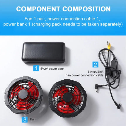 Cooling Vest Ice Fan Vest 3 Gears USB Heat Resistant Air Conditioner Clothes Vest Breathable Wearable Cooling Fan Vest Camping