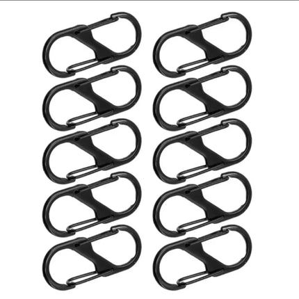 1~10PC Slock Buckles, Metal Double Headed Keychains, Octagonal Buckles, Spring Clips, Camping and Hiking Accessories
