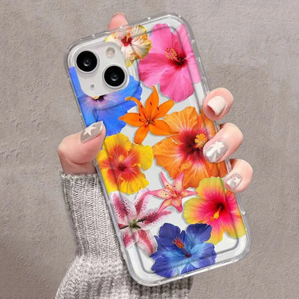 Lily Flower Print Clear Soft Phone Case For iPhone 16 15 14 13 12 11 Pro Max XS XR X 7 8 15 16 Plus SE Shockproof Silicone Cover