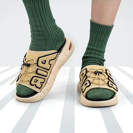 Men's Sport Slippers Summer Sandals Thick Sole Beach Flip-flops Flats Outdoor Breathable Sneaker Size 40-49 Big Fat