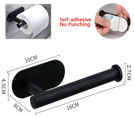 Adhesive Toilet Paper Holder Kitchen Roll Towel Rack Napkin Dispenser Absorbent Stand Tissue Hanger Bathroom Accessories