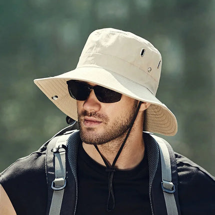 Summer Sun Hats UV Protection Outdoor Hunting Fishing Cap for Men Women Hiking Camping Visor Bucket Hat Neck Flap Fisherman Hat