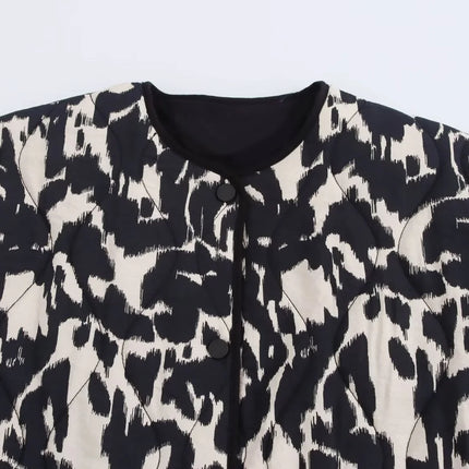 2024 Autumn New Product European And American Style Women's Snake Skin Fashion Printed Button Long Sleeve Jacket