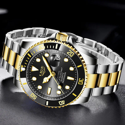 LIGE Fashion Sport Watch for Man Waterproof Military Men's Quartz Wristwatches Top Brand Luxury Big Men Watch Relogios Masculino