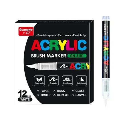 12/24/36/48/72/120 PCS GuangNa Acrylic Color Soft Head Markers Painted Graffiti Christmas Gfit Marker Set Festival Art Supply