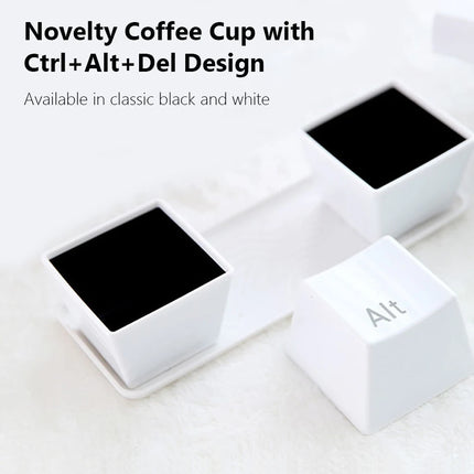 3Pcs Set Creative Keyboard Tea Cup Office Coffee Cups Black Color Ctrl Del Alt Keys Mugs Promotion Gifts Trade Shows Wedding