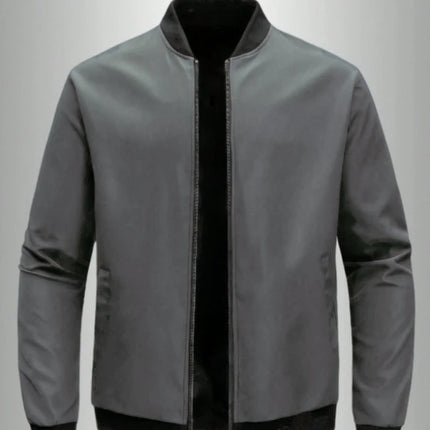 2024 Spring and Autumn New Baseball Collar Short Loose Solid Color Jacket Men's Business Casual Thin Coat Trend