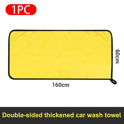 Microfiber Car Washing Towel 400GSM Double-Sided Coral Velvet Clean Towels High Water Absorption Car Wash Drying Cloth
