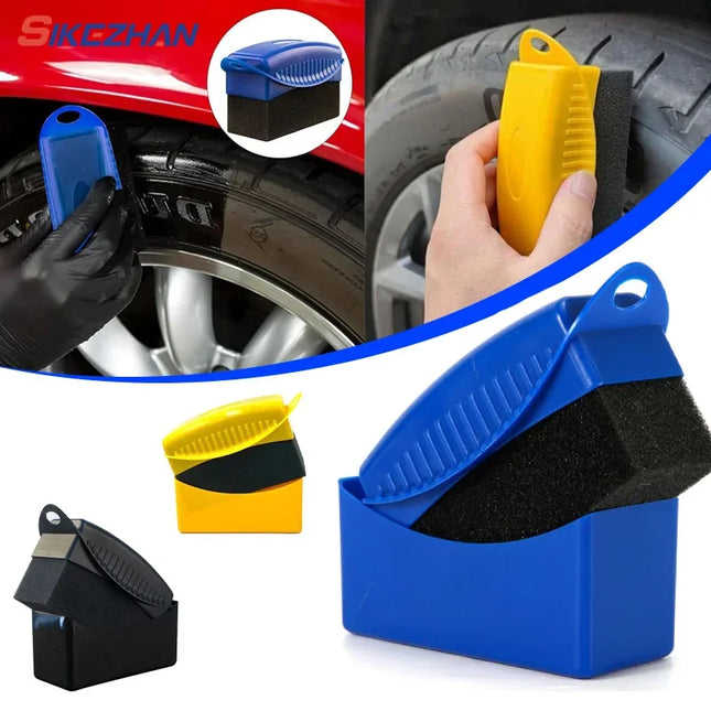 Car Wheel Polishing Waxing Sponge Brush ABS Car Tire Washing Cleaning Brushes Contour Detailing Dressing Applicator Pad