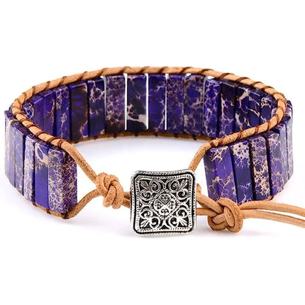 Bohemian 7 Chakra Stone Bracelet For Women Colorful Emperor Stone Braided Rope Woven Wrist Bangle Men Fashion Jewelry Gift