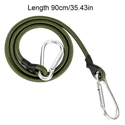 Outdoor Heavy Duty Bungee Cord Elastic Tie Strap String Carabiner Hooks Kayak Cycling Luggage Packing Ropes Camping Accessories