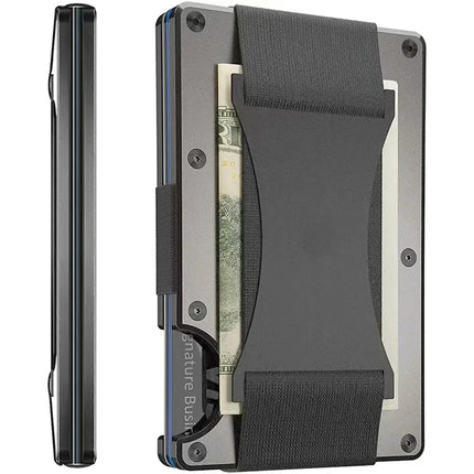 Carbon Fiber Metal Minimalist Slim Credit Card Holder Wallet Carteira for Men Cartera Tarjetero Hombre RFID Bank Cardholder Case