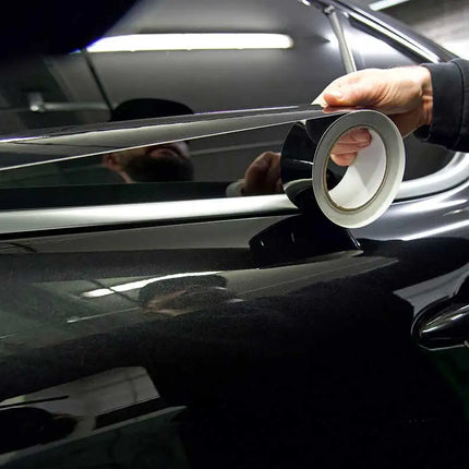 Glossy Black Vinyl Wrap Strip Tape Car Wrap Foil For Window Trim Door Protection Film 3/5/7/10 CM